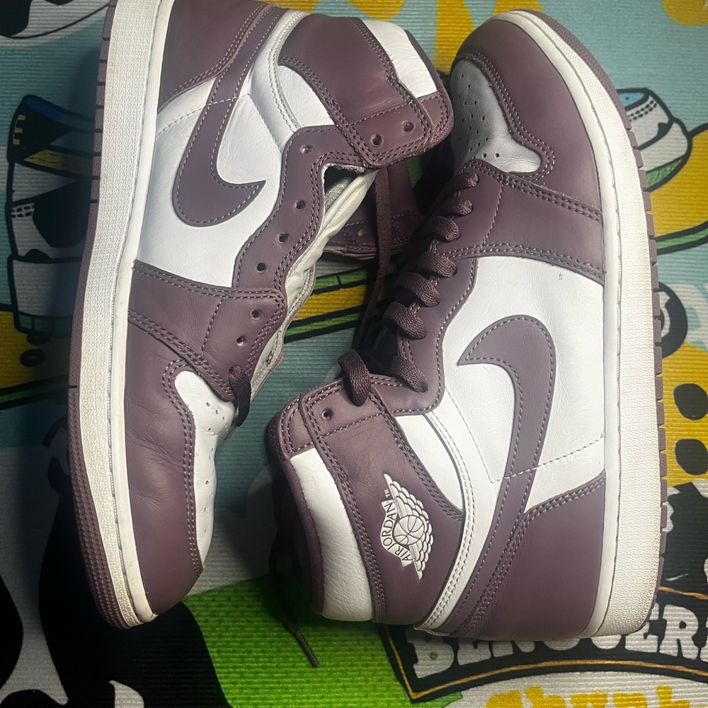 Nike Men's Plum and White High-Top Sneakers or “ White Mauve”